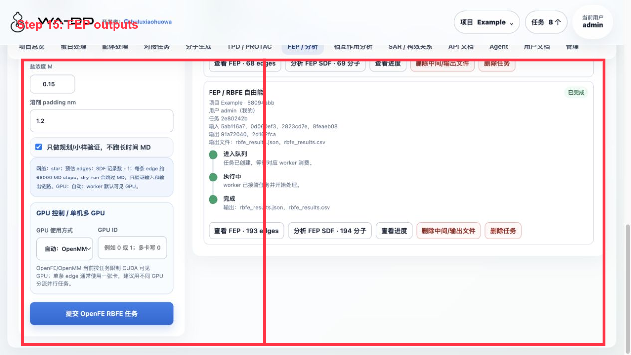 FEP:查看 edge 表、下载报告或分析派生 SDF